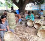 The traditional village of Long An specializing in weaving baskets